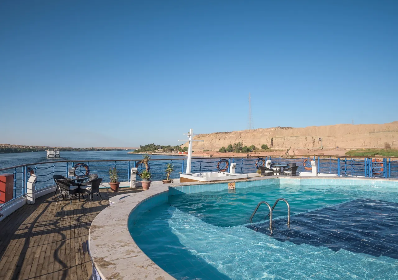 Sun deck of the Royal Princess Nile Cruise Nile cruise